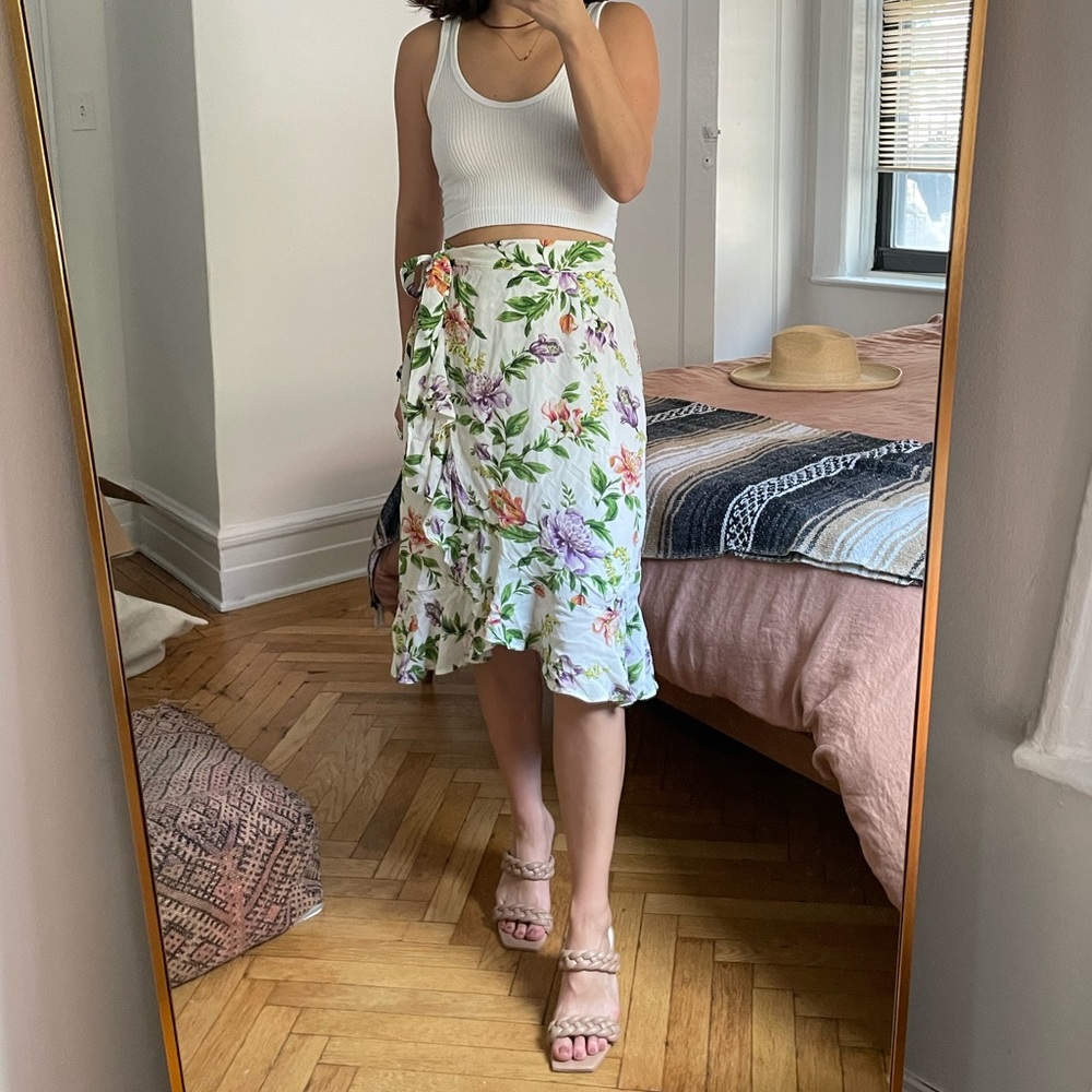 Amour Verte floral wrap skirt